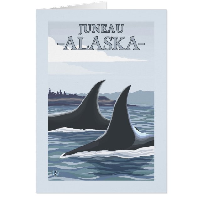Orca Whales #1 - Juneau, Alaska Hälsningskort (Framsidan)