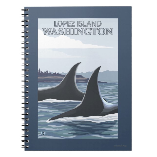 Orca Whales #1 - Lopez, Washington Anteckningsbok Med Spiral (Framsidan)
