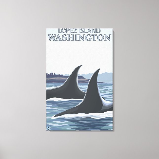 Orca Whales #1 - Lopez, Washington Canvastryck (Framsida)