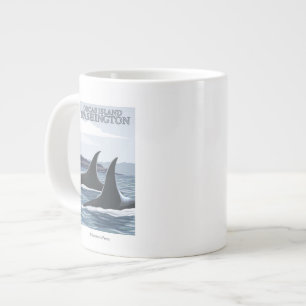 Orca Whales #1 - Orcas Island, Washington Jumbo Mugg