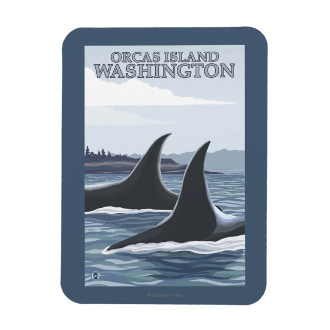 Orca Whales #1 - Orcas Island, Washington Magnet (Vertikal)