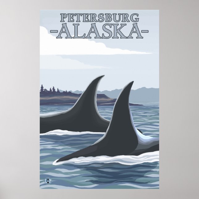Orca Whales #1 - Petersburg, Alaska Poster (Framsidan)