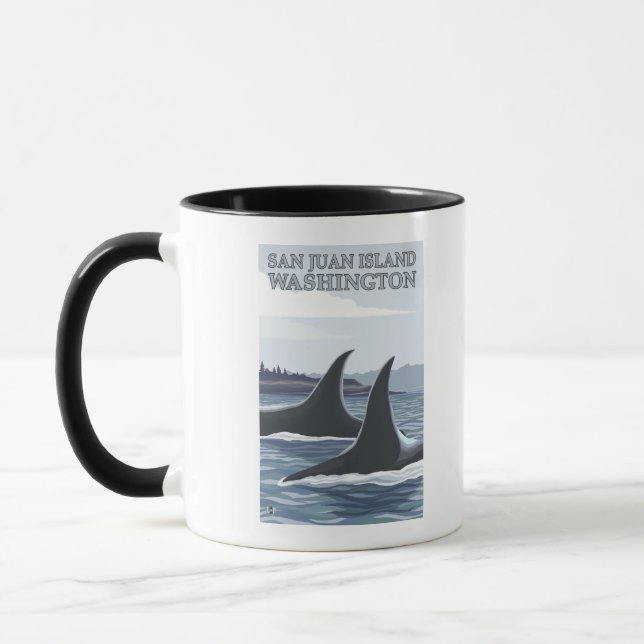 Orca Whales #1 - San Juan Island, Washington Mugg (Vänster)