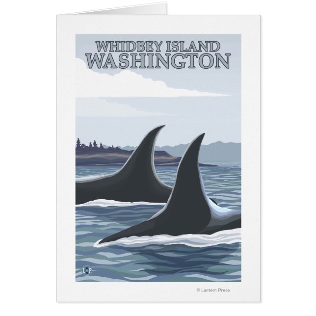 Orca Whales #1 - Whidbey, Washington Hälsningskort (Framsidan)