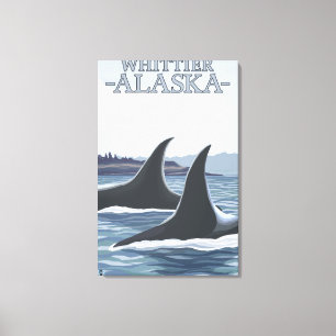 Orca Whales #1 - Whittier, Alaska Canvastryck