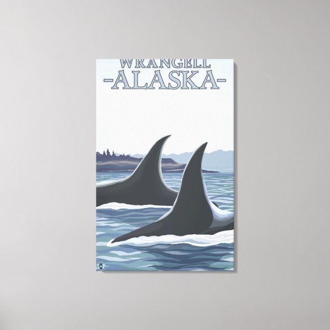 Orca Whales #1 - Wrangell, Alaska Canvastryck (Framsida)