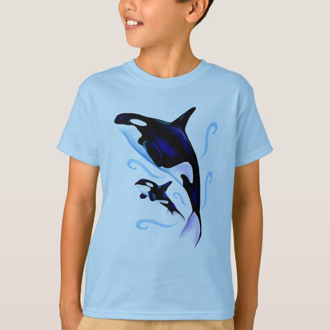 Orcamamma och baby t-shirt (Framsida)