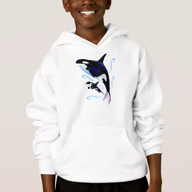 Orcamamma och babyskjorta t-shirt (Framsida)