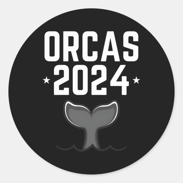 Orcas 2024 runt klistermärke (Framsida)