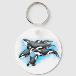orcas i blått nyckelring