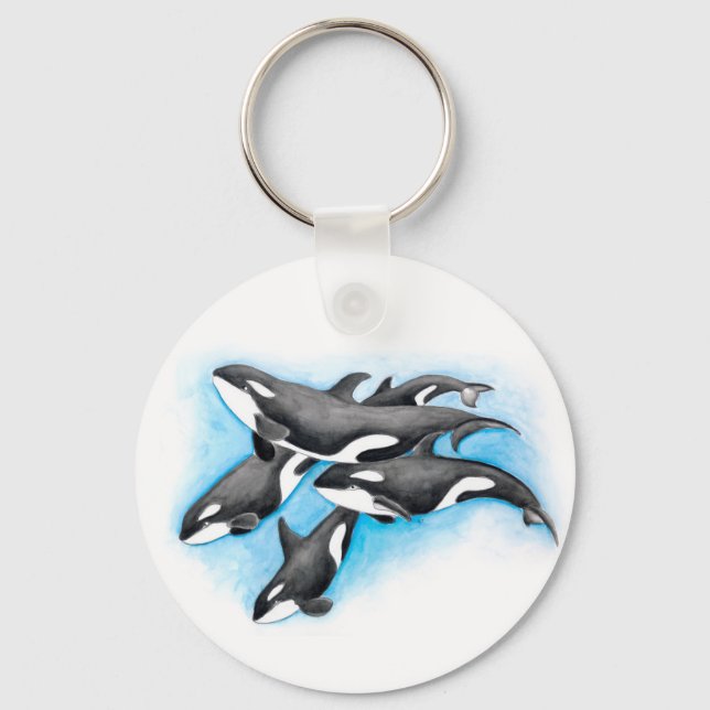 orcas i blått nyckelring (Framsida)
