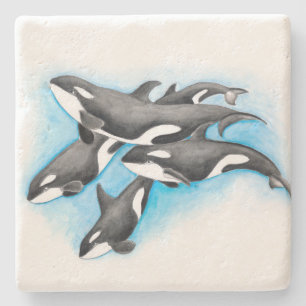 orcas i blått stenunderlägg
