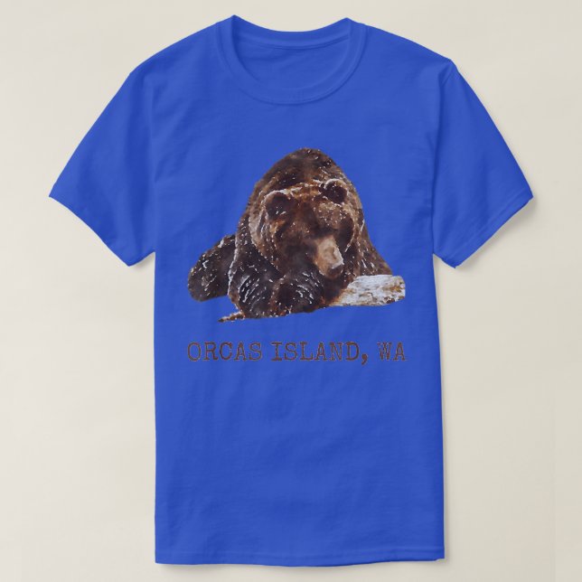 Orcas Island Brown Grizzly Bear i Snö Washington T Shirt (Design framsida)
