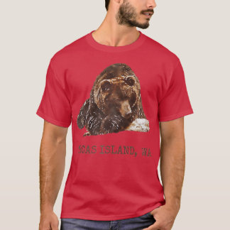 Orcas Island Brown Grizzly Bear i Snö Washington T Shirt