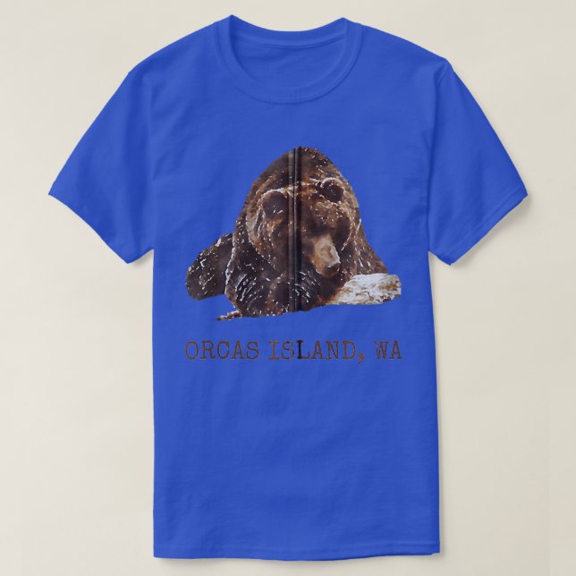 Orcas Island Brown Grizzly Bear i Snö Washington T Shirt (Design framsida)