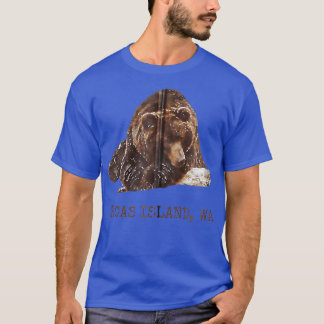 Orcas Island Brown Grizzly Bear i Snö Washington T Shirt
