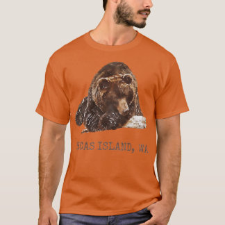 Orcas Island Brown Grizzly Bear i Snö Washington T Shirt