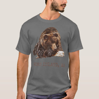 Orcas Island Brown Grizzly Bear In Snow Washington T Shirt