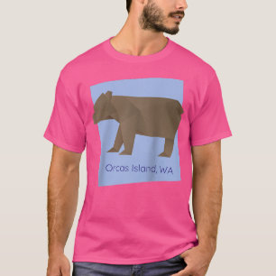 Orcas Island Brown Origami Bear Abstrakt Geometric T Shirt