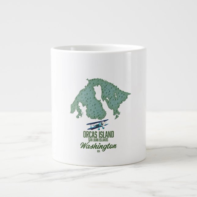 Orcas Island, Washington, USA karta Jumbo Mugg (Framsidan)