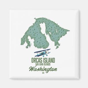 Orcas Island, Washington, USA karta Magnet