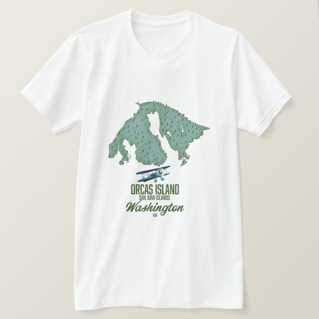 Orcas Island, Washington, USA karta T Shirt (Design framsida)