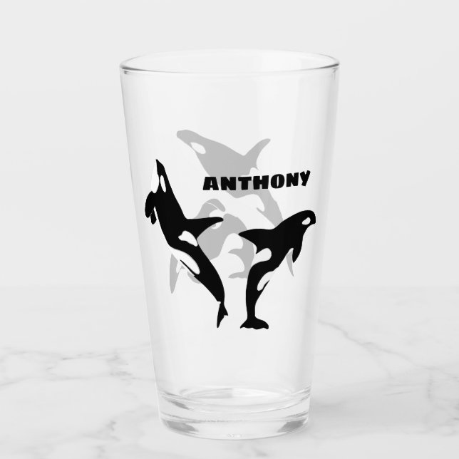 Orcas, Killer Whales Personlig Glaskopp (Framsida)