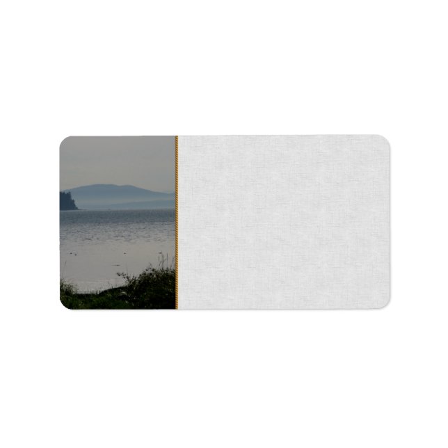 Orcas-ön från Fågelbukten Adressetikett (Framsidan)