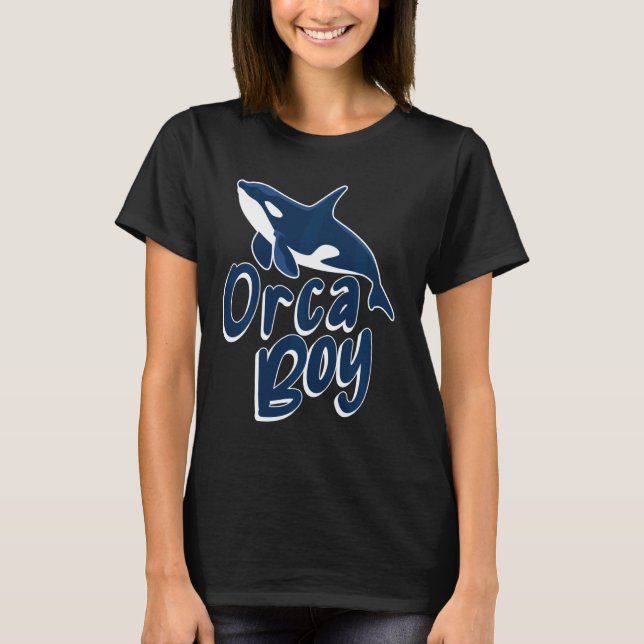 Orcas Orca Orca Boy Whales Långärmad T Shirt (Framsida)