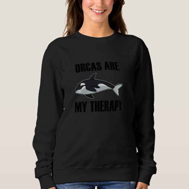 Orcas som terapeutisk Långärmad av kålval T Shirt (Framsida)