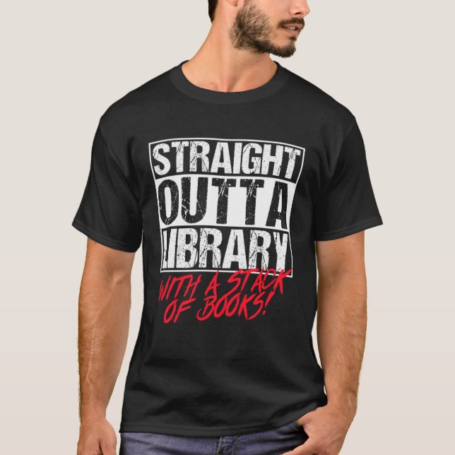 Orcas Straight Outta Library Book T Shirt (Framsida)