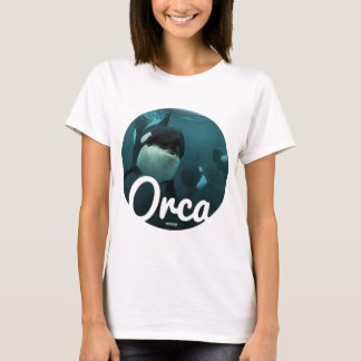 Orcas underwater circle tee shirt
