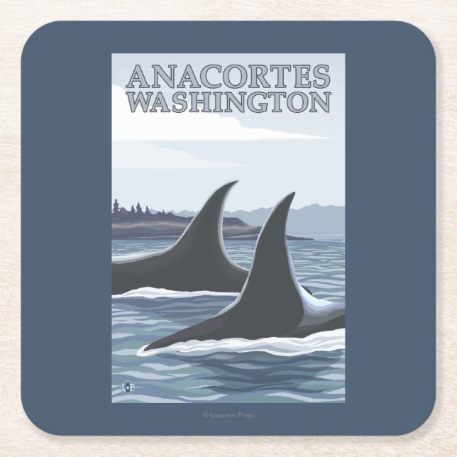 Orcaval #1 - Anacortes, Washington Underlägg Papper Kvadrat (Framsidan)