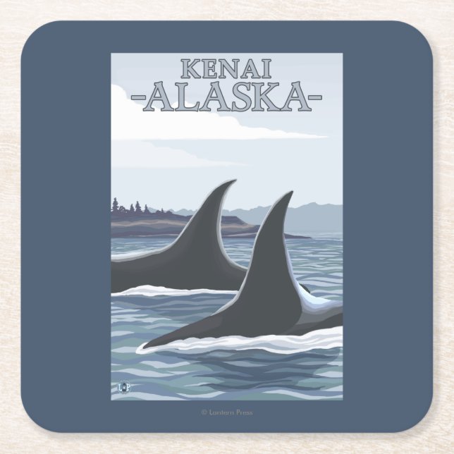 Orcaval #1 - Kenai, Alaska Underlägg Papper Kvadrat (Framsidan)