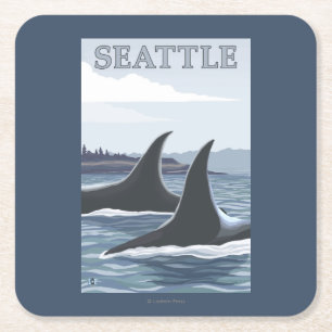 Orcaval #1 - Seattle, Washington Underlägg Papper Kvadrat