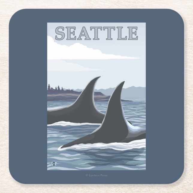 Orcaval #1 - Seattle, Washington Underlägg Papper Kvadrat (Framsidan)
