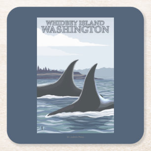 Orcaval #1 - Whidbey, Washington Underlägg Papper Kvadrat