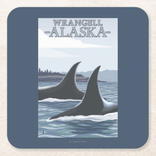 Orcaval #1 - Wrangell, Alaska Underlägg Papper Kvadrat