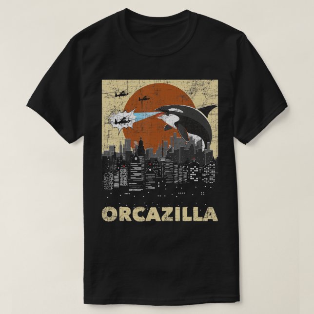 Orcazilla - Havsbiologen Wha vid val Älskare T Shirt (Design framsida)
