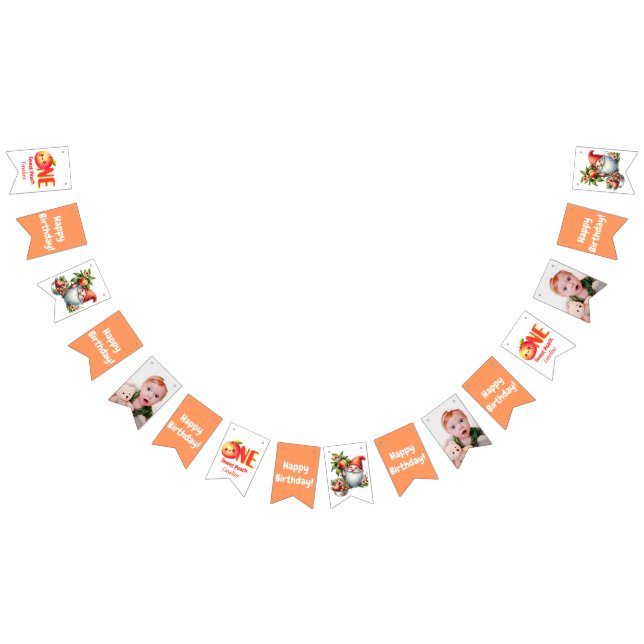 Orchard Garden Peach Summer Party bunting banner Vimplar (Alla)