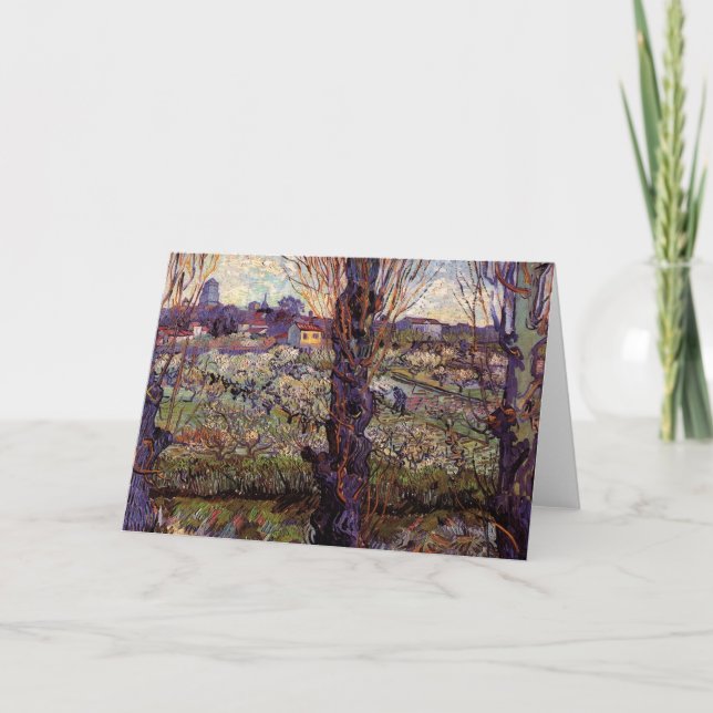 Orchard i Blommar, Arles av Vincent van Gogh Kort (Framsida)