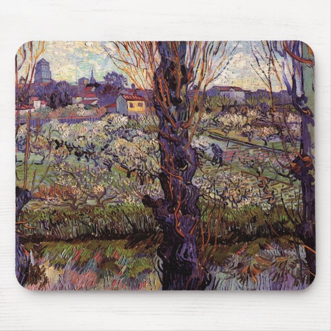 Orchard i Blommar, Arles av Vincent van Gogh Musmatta (Framsidan)