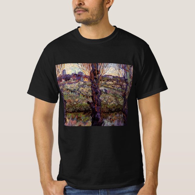 Orchard i Blommar, Arles av Vincent van Gogh T Shirt (Framsida)