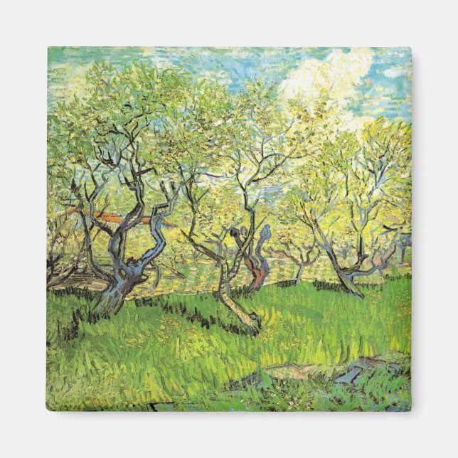 Orchard i Blommar av Vincent van Gogh Magnet (Framsidan)