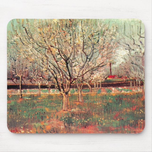Orchard i Blommar, Plum Träd av Vincent van Gogh Musmatta (Framsidan)