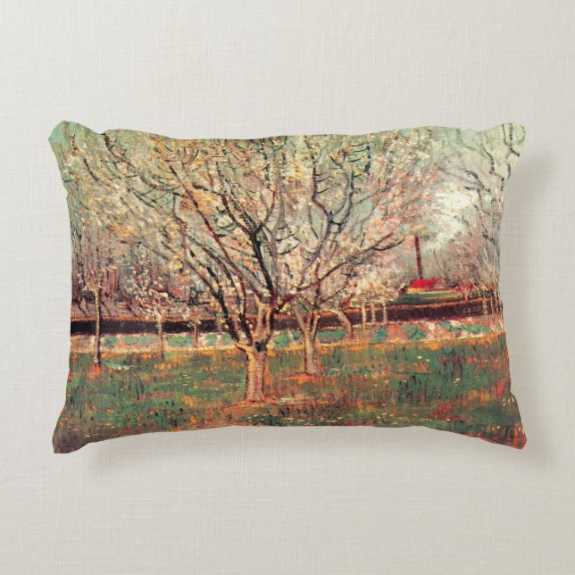 Orchard i Blommar, Plum Träd av Vincent van Gogh Prydnadskudde (Framsidan)