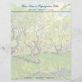 Orchard i Blommar, Vincent van Gogh. Brevhuvud