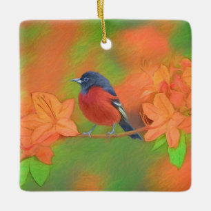 Orchard Oriole Songbird Painting Original Bird Art Julgransprydnad Keramik