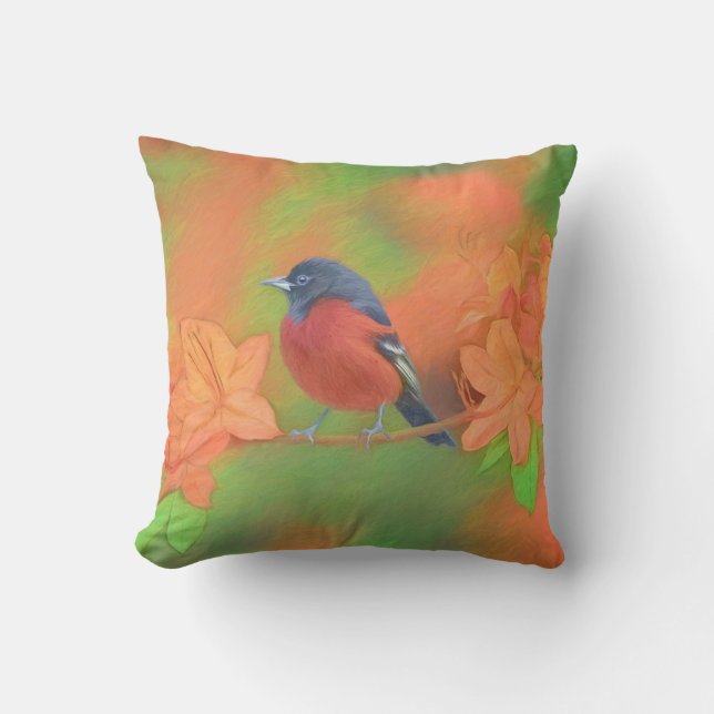 Orchard Oriole Songbird Painting Original Bird Art Kudde (Framsida)