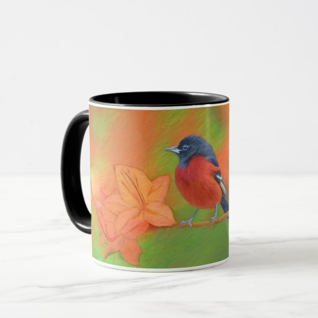 Orchard Oriole Songbird Painting Original Bird Art Mugg (Framsida vänster)